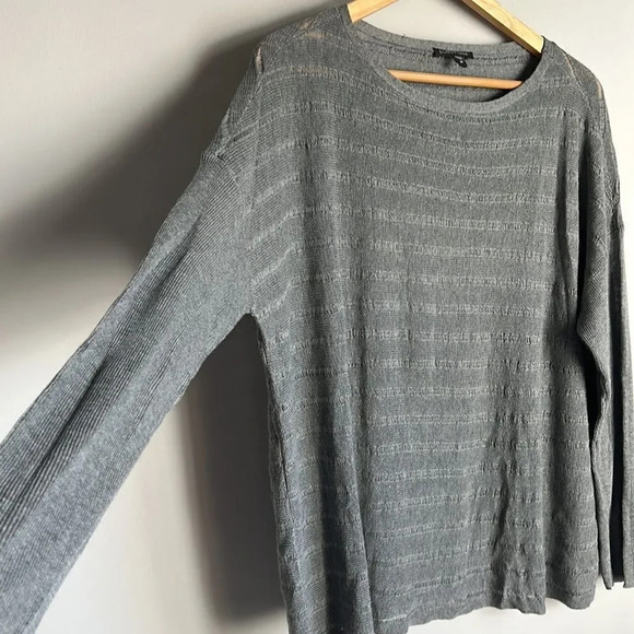 Eileen Fisher Gray Crew Neck Sweater - Picture 5 of 11